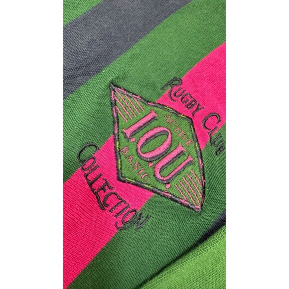 Vintage I.O.U. Club Rugby Shirt Mens XL Long Sleeve Retro 1/4 Zip USA Made 90's - Picture 5 of 8